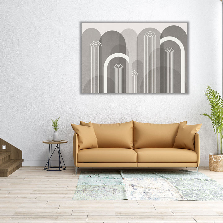 MidCentury Arches Stone - Canvas Print Wall Art