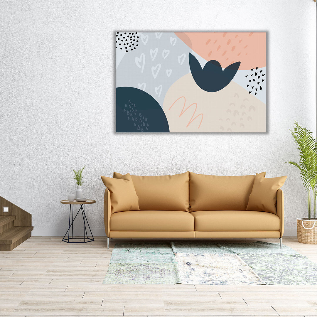 36x24 entryway canvas blue neutral print