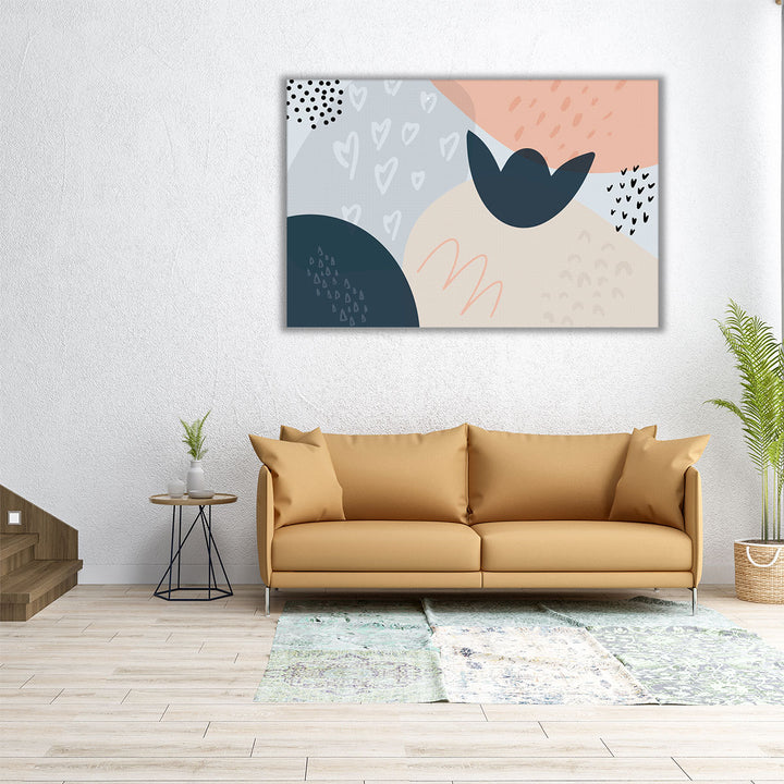36x24 entryway canvas blue neutral print