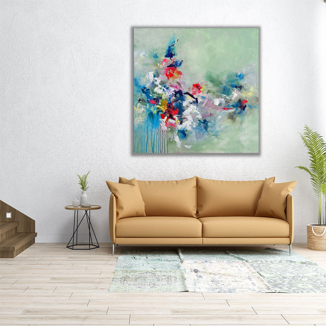Square canvas with blended watercolor effect