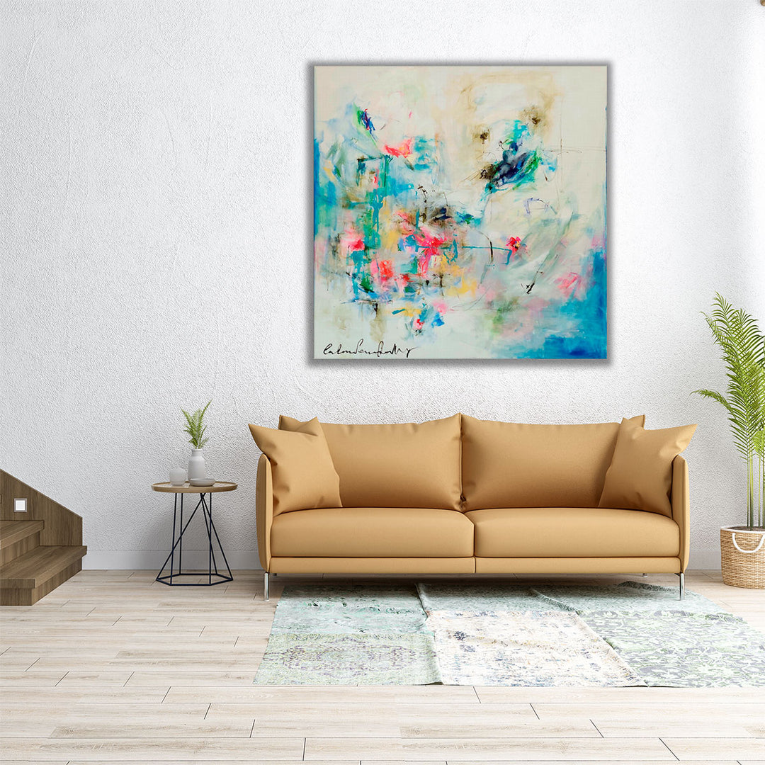 40×40 wrapped canvas abstract action artwork