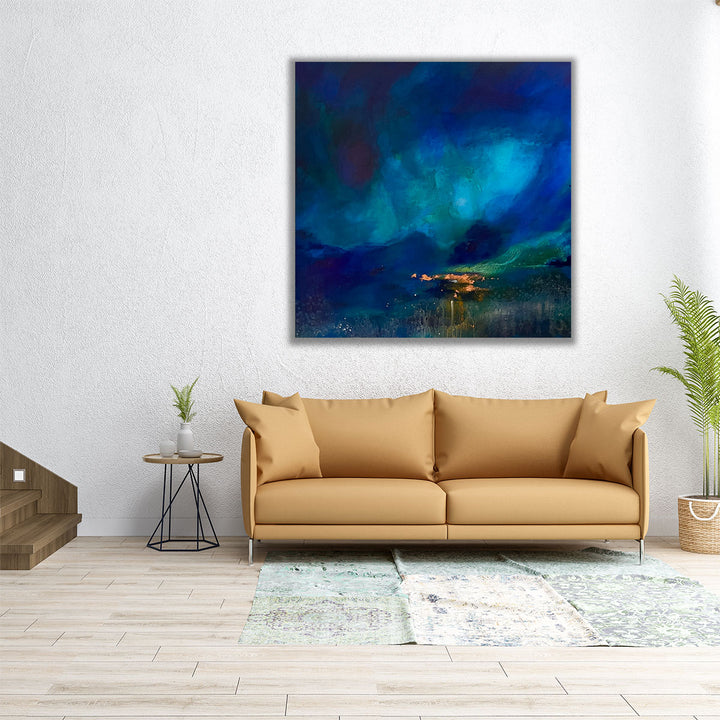 30x30 canvas print blue seascape scene
