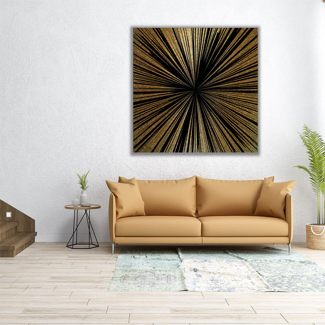 geometric gold line abstraction – modern wall art