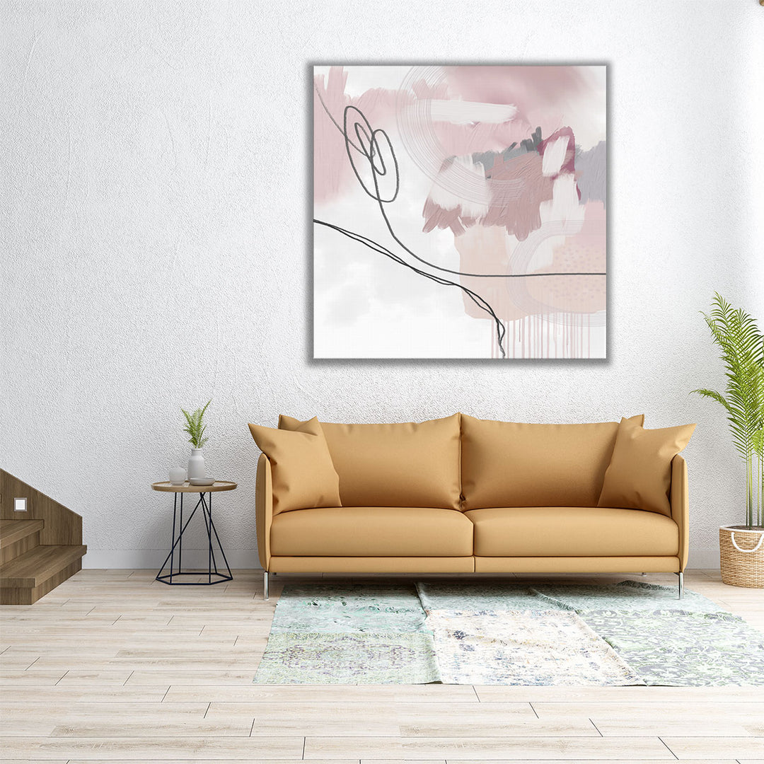 Modern abstract print – soothing pink accents