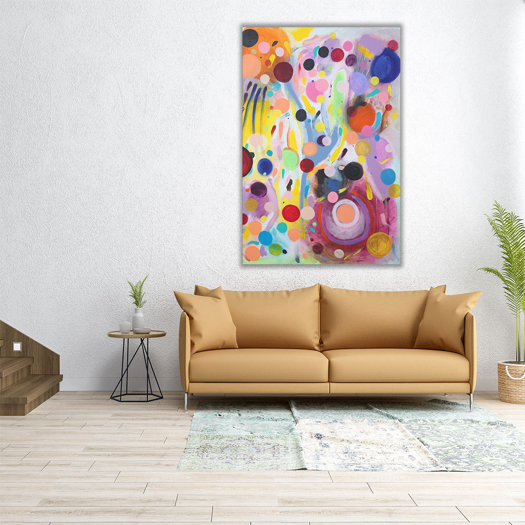 24x36 canvas watercolor circle wall art