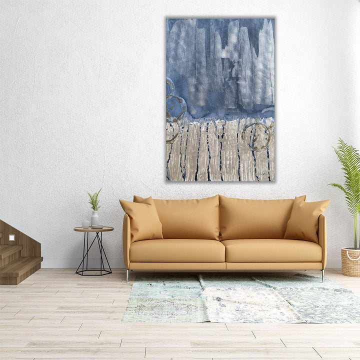 Indigo swirl abstract artwork detail