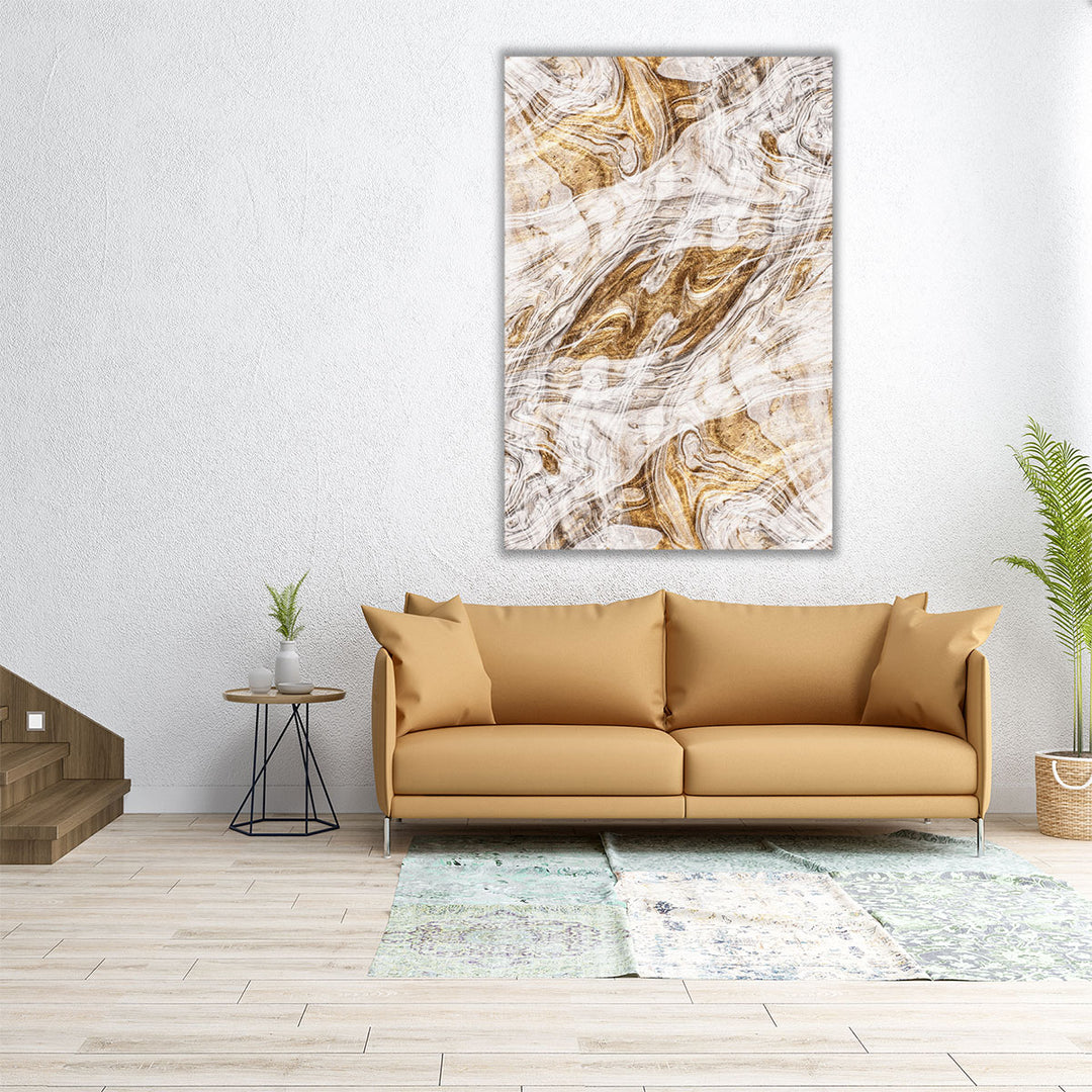 Large abstract wall art with gold accents