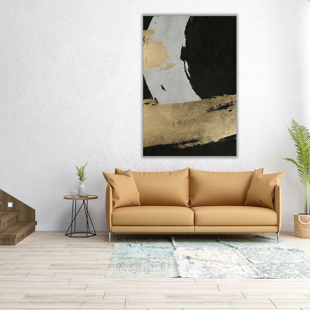 24x36 black and gold abstract canvas
