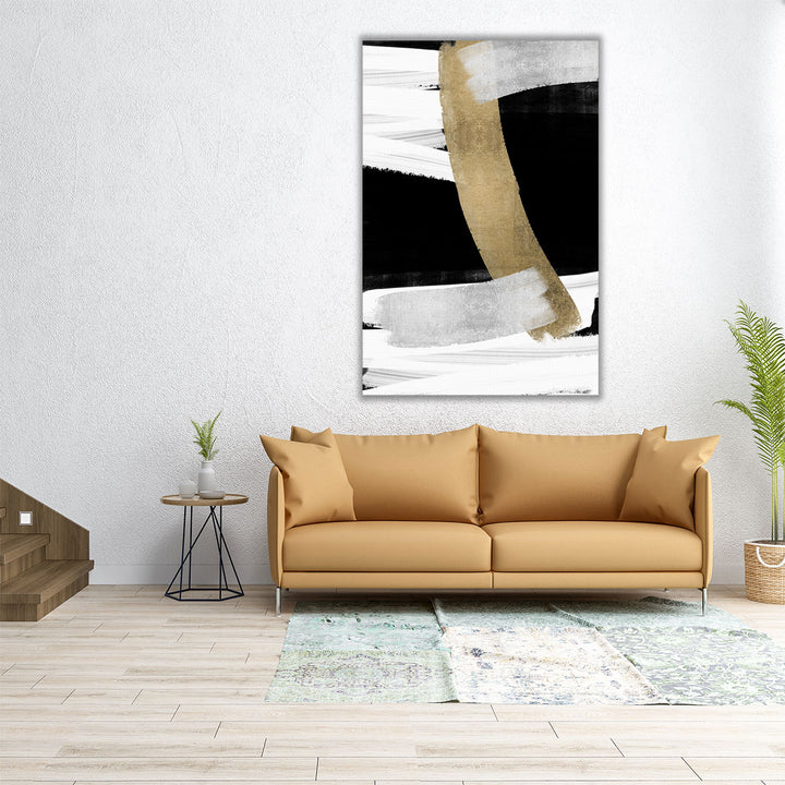 Office canvas art black and white abstract print
