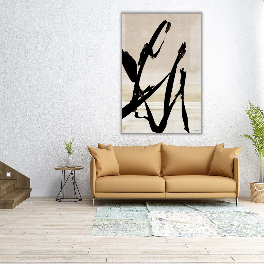 40x60 Wall Art – large vertical canvas in black and neutral tones