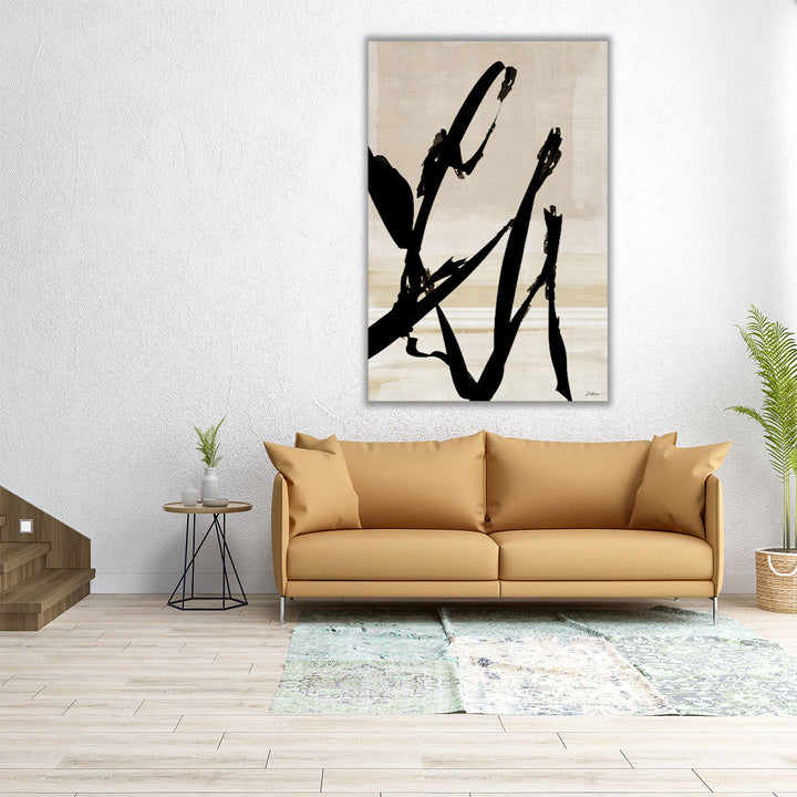 40x60 Wall Art – large vertical canvas in black and neutral tones