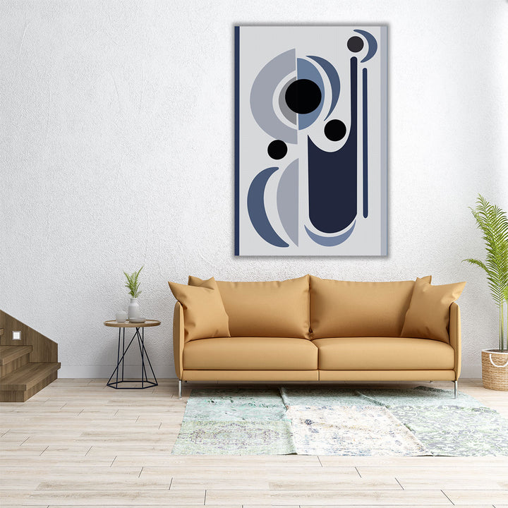40x60 Wall Art – framed minimalist print with structured forms