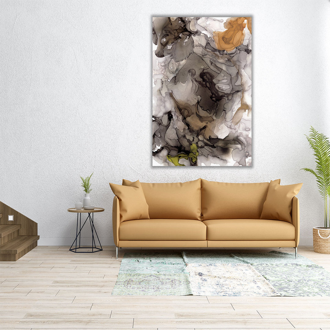 Vertical canvas with muted abstract design