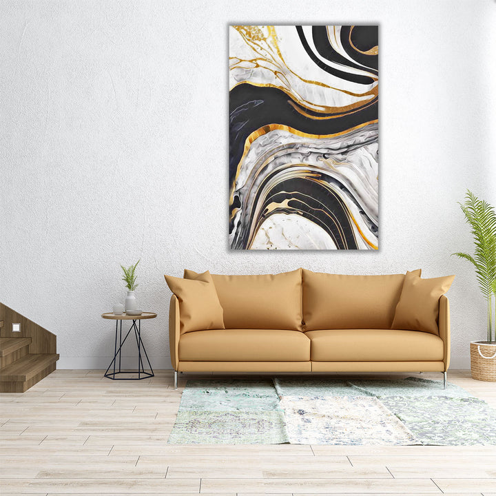 24x36 marble wall art black and white print