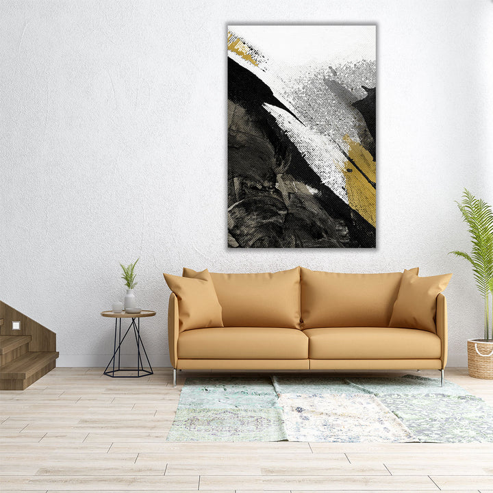 24x36 canvas black white green accent print