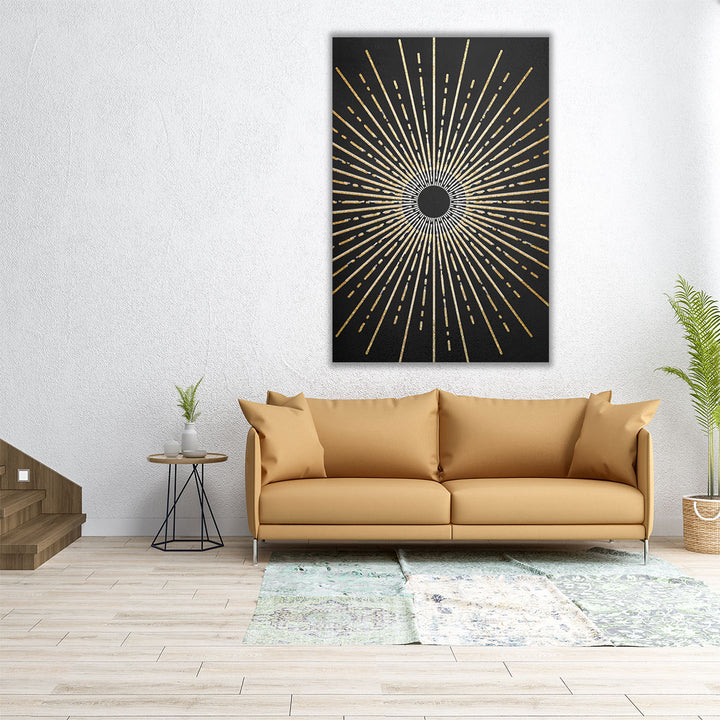 Entryway canvas art black gold minimalist print