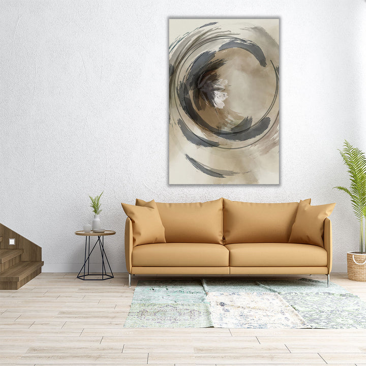 Wrapped canvas neutral watercolor circle artwork
