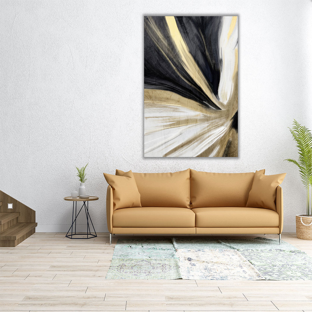 Living room canvas art gold veining