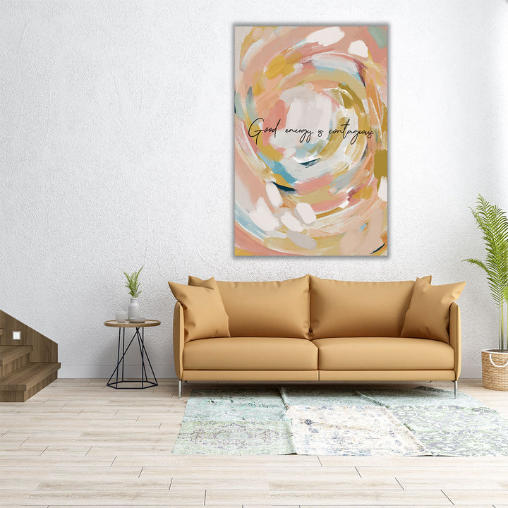 Living room framed canvas abstract typography