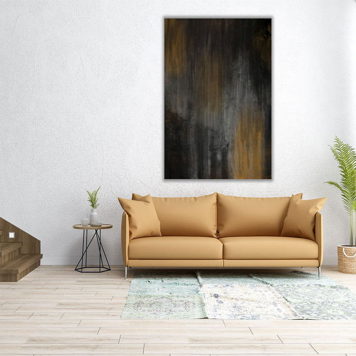 40x60 Wall Art – large vertical painting in deep black tones