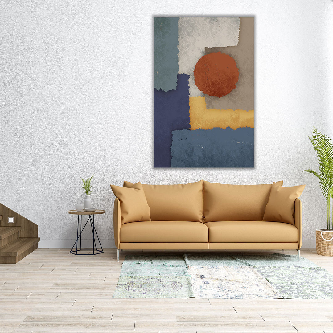 20x30 canvas geometric blue brown artwork
