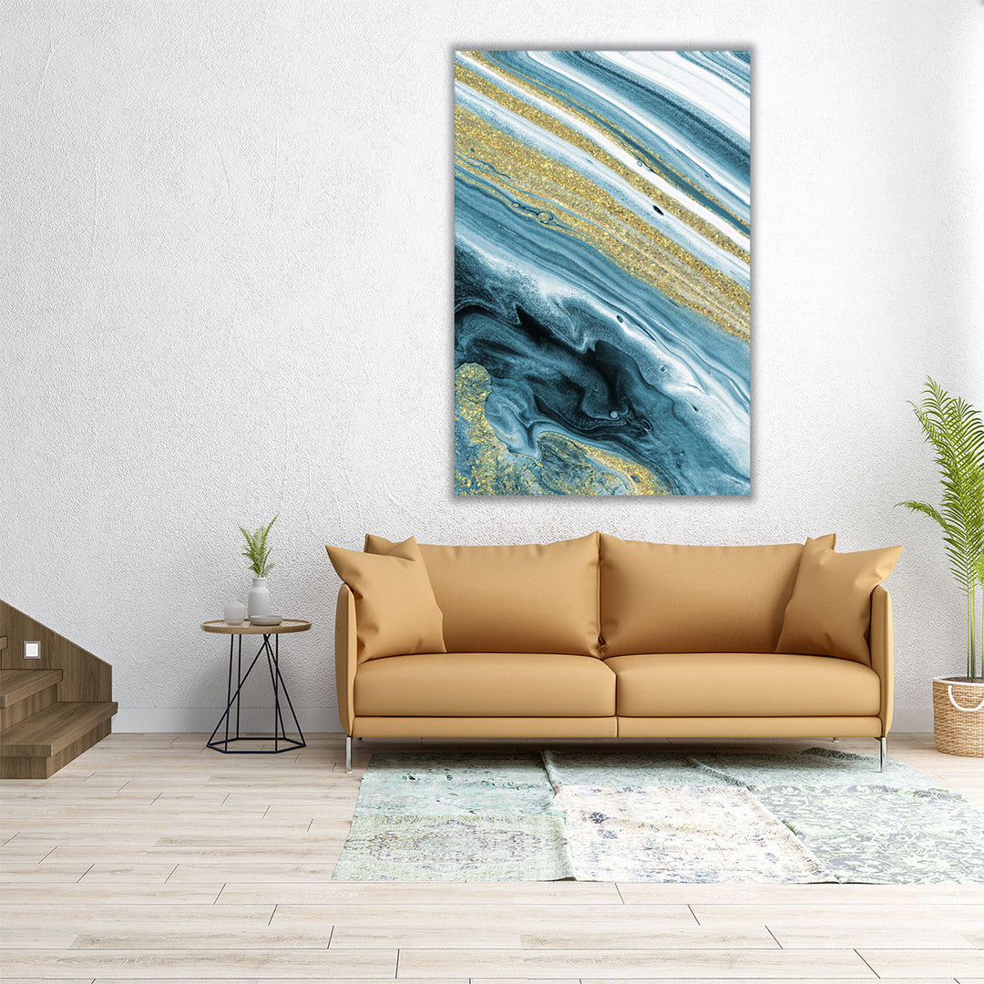 24x36 canvas print blue gold abstract art