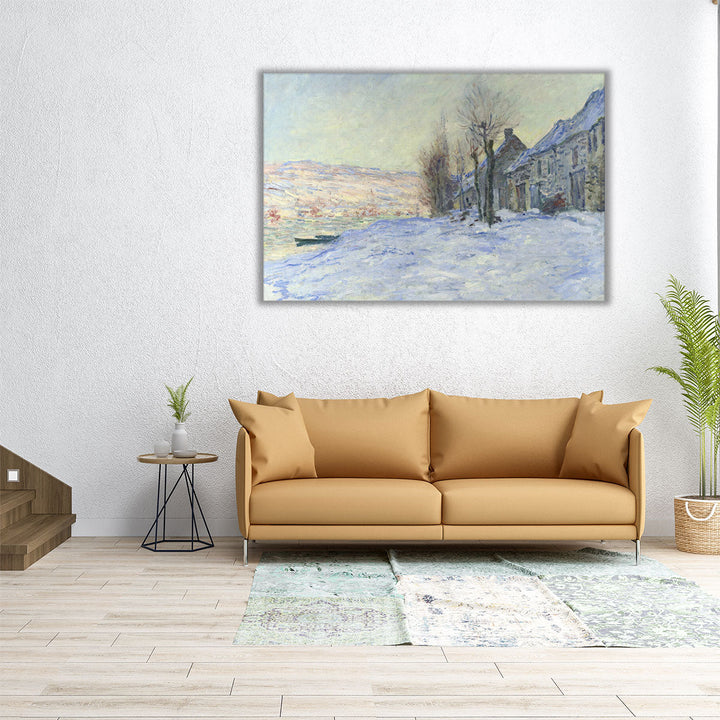 Lavacourt Under Snow - Canvas Print Wall Art