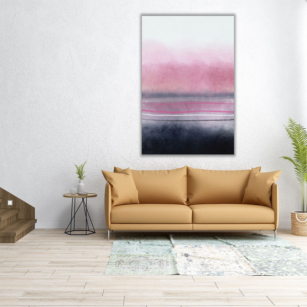 24×36 pink canvas print – soft watercolor waves