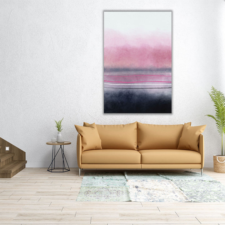 24×36 pink canvas print – soft watercolor waves