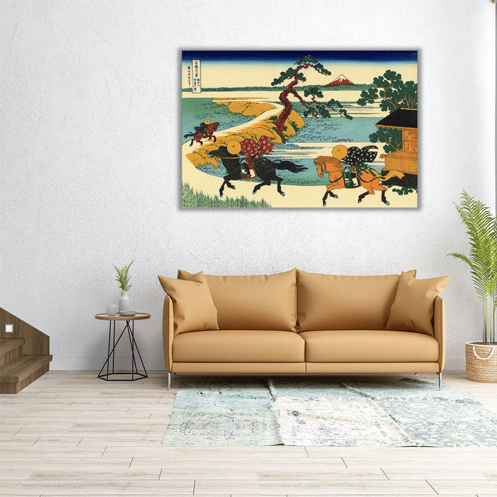 Barrier Town on the Sumida River (Sumidagawa Sekiya no sato), 1823 - 1831 - Canvas Print Wall Art