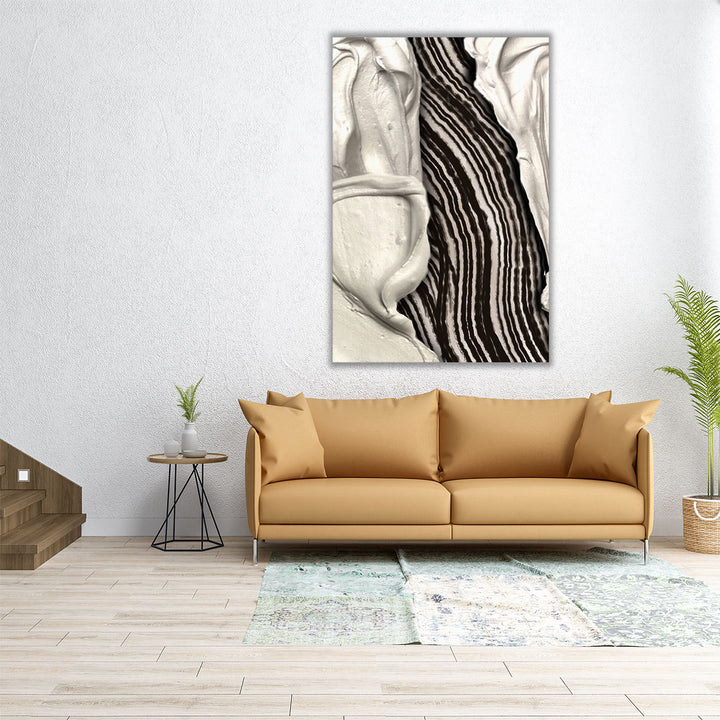 espresso framed canvas neutral abstract design