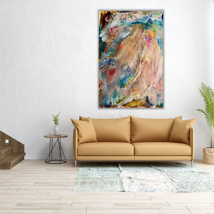 Entryway modern abstract art display