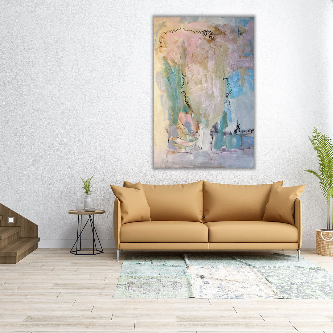 24x36 wrapped canvas beige abstract art