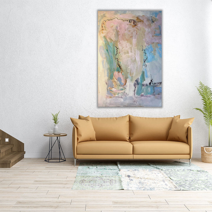 24x36 wrapped canvas beige abstract art