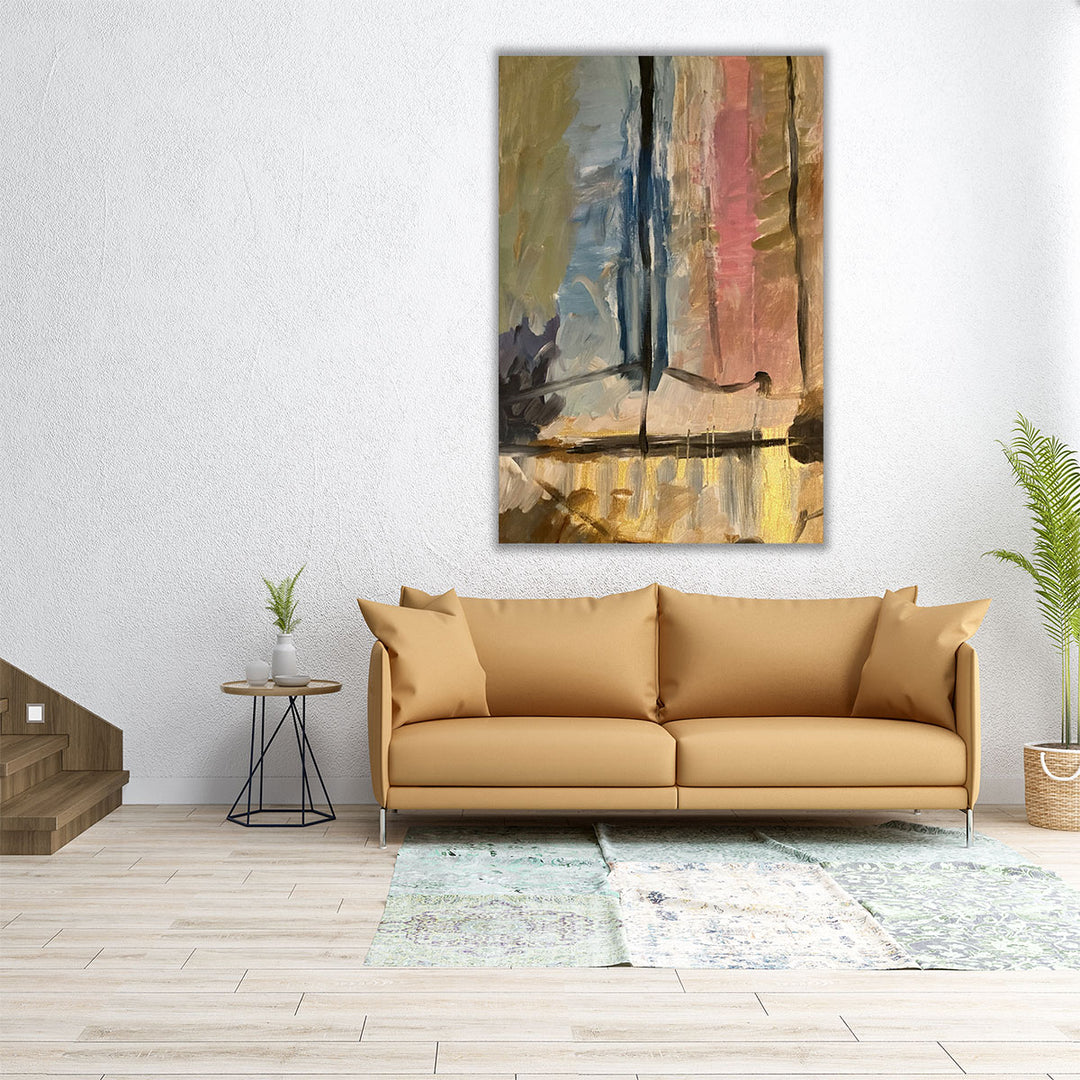 modern abstract canvas – warm earthy tones