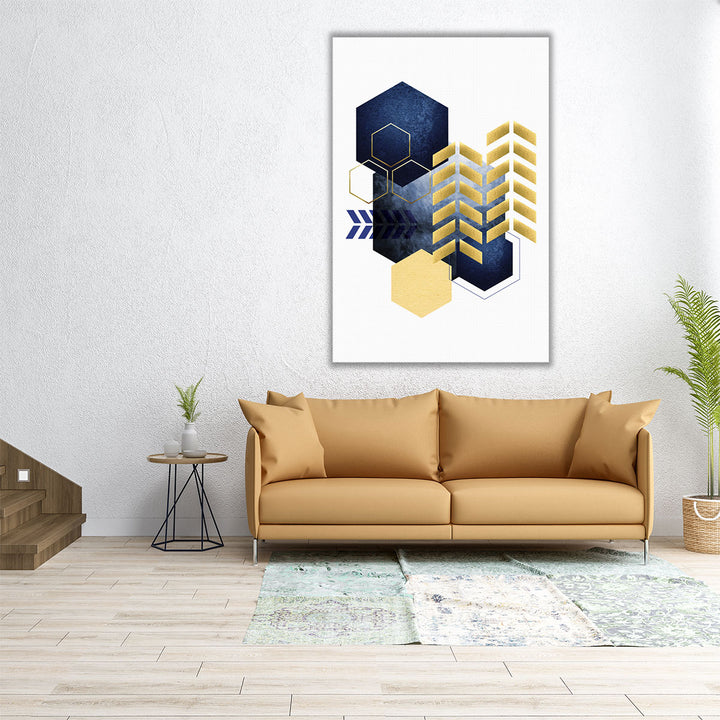 large hexagon canvas – bold geometric design