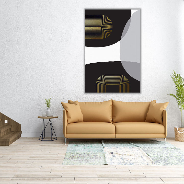 24x36 espresso framed canvas geometric print