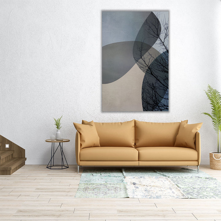 living room art – serene abstract tree design