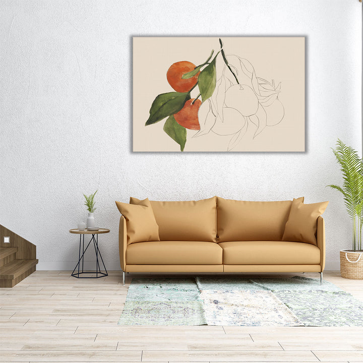 30x20 Canvas Print – detailed orange sketch