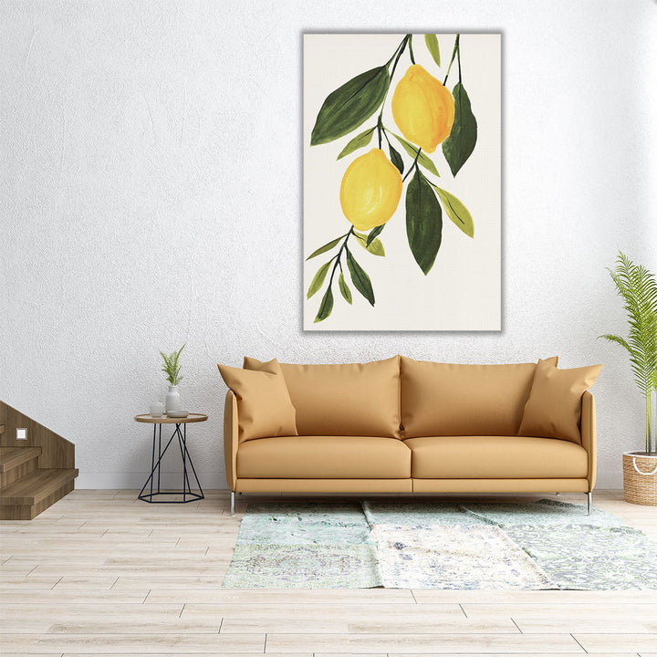 24x36 Canvas Print – lemon and foliage composition