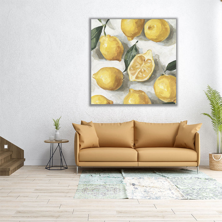 large kitchen art – vintage lemon scene