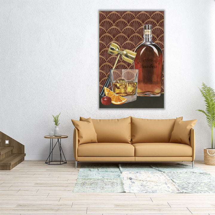 sleek brown wall art piece