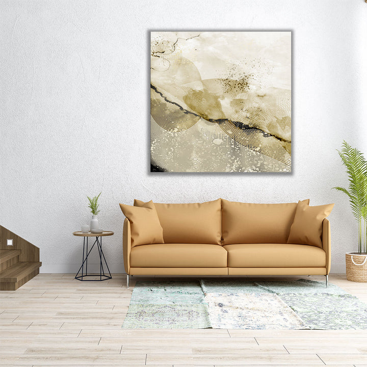 Wrapped canvas neutral marble print