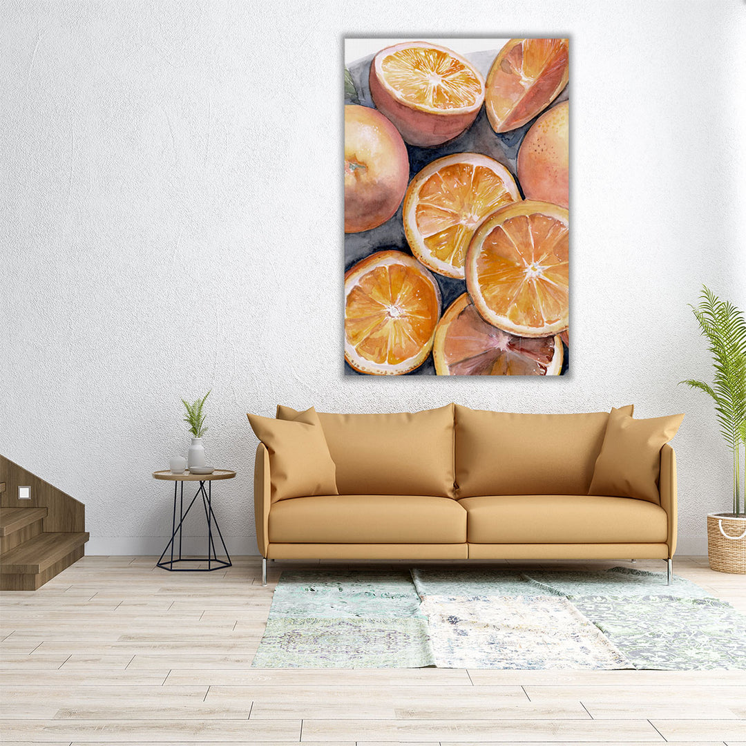 large kitchen art – vibrant orange motif