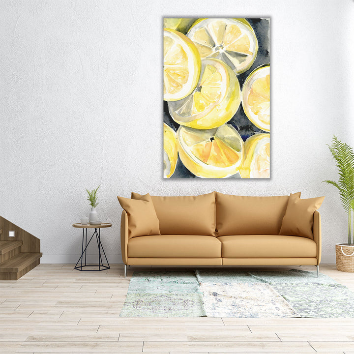 24x36 Canvas Print vivid lemon closeup