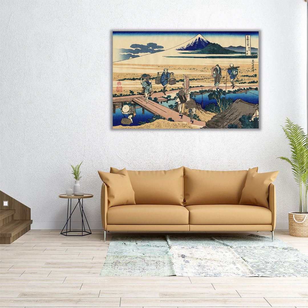 60x40 canvas of mountain and serene landscape in blue and neutral tones