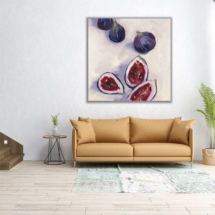 large kitchen art – red and purple fig motif