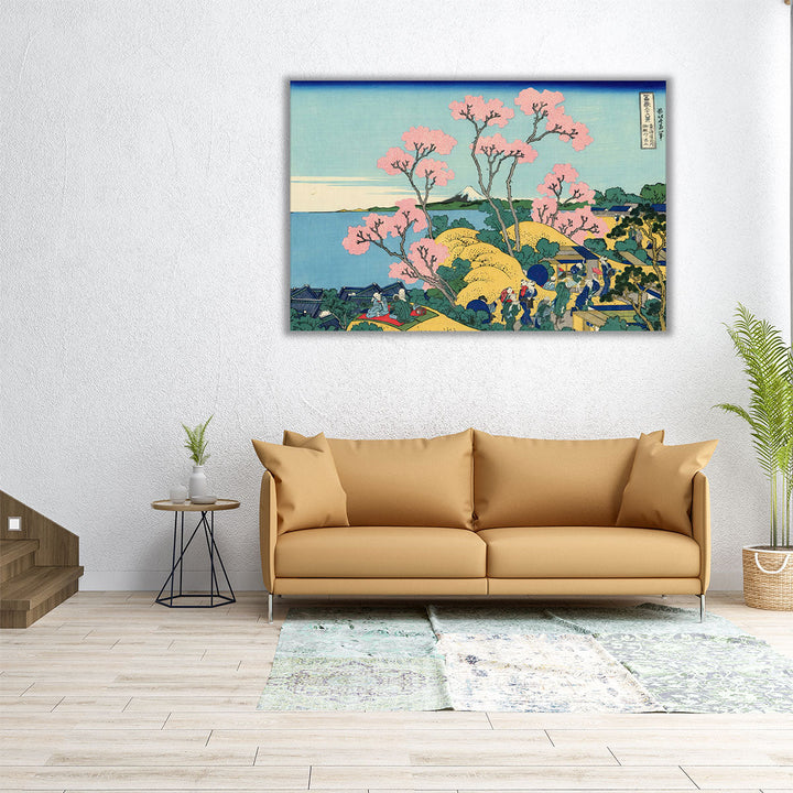 The Fuji from Gotenyama at Shinagawa on the Tokaido - Canvas Print Wall Art