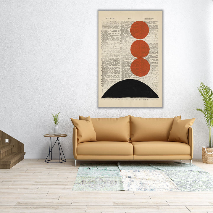 Living room canvas art red and black