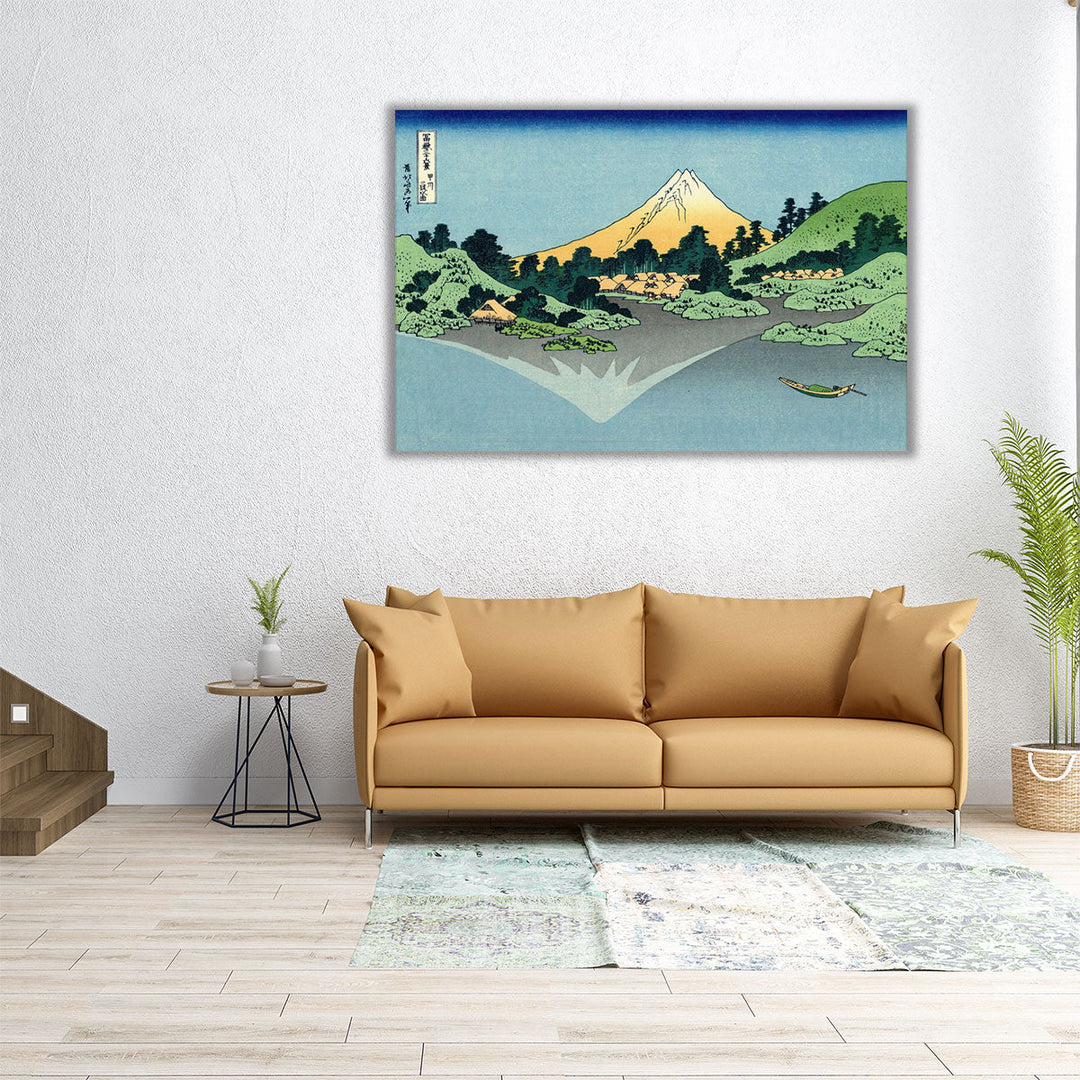 The Fuji Reflects in Lake Kawaguchi, Kai Province - Canvas Print Wall Art
